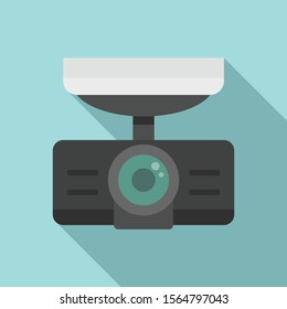 Dash cam recorder icon. Flat illustration of dash cam recorder vector icon for web design