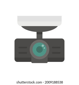 Dash cam recorder icon. Flat illustration of dash cam recorder vector icon isolated on white background