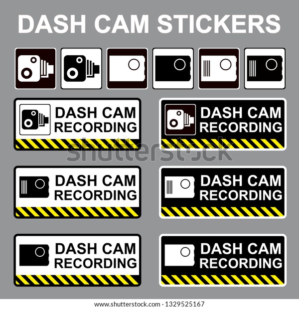 Dash cam stickers\
for car windows or\
bumpers