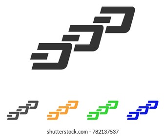 Dash Chain icon. Vector illustration style is a flat iconic dash chain symbol with gray, green, blue, yellow color variants. Designed for web and software interfaces.