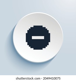 dash circle fill pixel art icon design. Button style circle shape isolated on white background. Vector illustration
