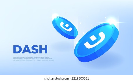 DASH coin cryptocurrency concept banner background.