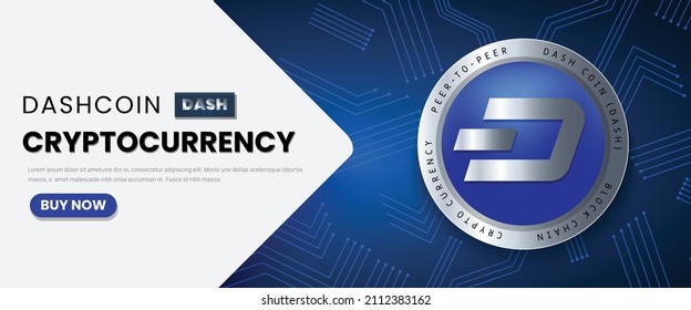 Dash Coin DASH Cryptocurrency concept vector background design. Futuristic technology wallpaper and backdrop template for digital concepts.  