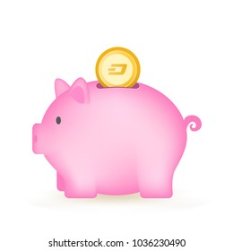 Dash Coin Cryptocurrency Piggy Bank