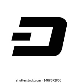 Dash coin icon. Cryptocurrency coin money. blockchain  symbol. Internet money
