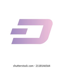 Dash coin icon. Gradient. Crypto currency symbol. Dash coin symbol. Flat Vector illustration - Vector