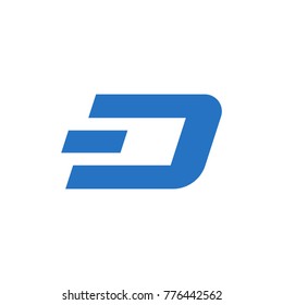 Dash coin symbol logo. Crypto currency dash logotype isolated on white background. Vector graphics.