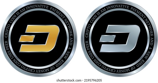 dash coin vector illustrations. 3d illustration