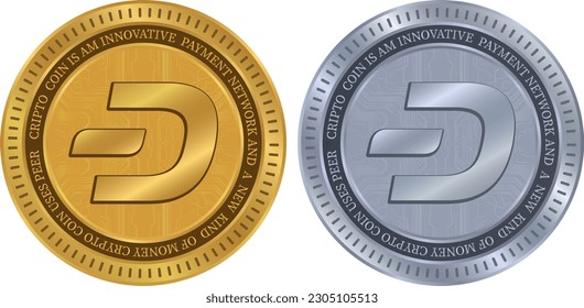 ilustraciones vectoriales de monedas de guiones. 3.ª ilustración