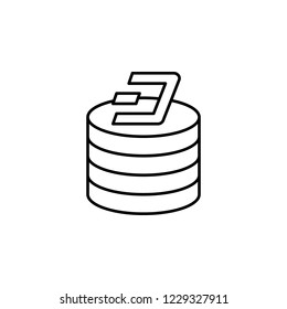 dash, coins icon. Element of crypto currency icon. Thin line icon for website design and development, app development