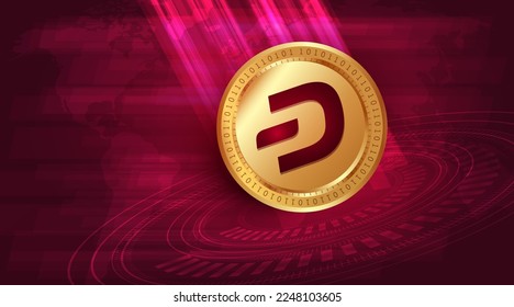 Dash (DASH) crypto currency banner and background