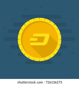 Dash crypto currency, DASH. Dash vector illustration for print or web.