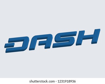 DASH cryptocurrency 3D vector illustration