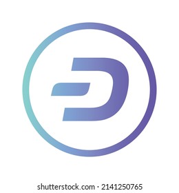 Dash Cryptocurrency coin icon. Dash coin symbol. Cryptocurrency vector icon. Flat Vector illustration - Vector