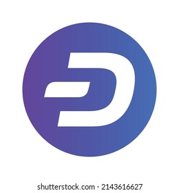 Dash Cryptocurrency coin icon. Dash coin symbol. Cryptocurrency vector icon. Flat Vector illustration - Vector