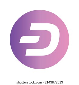 Dash Cryptocurrency coin icon. Dash coin symbol. Cryptocurrency vector icon. Flat Vector illustration - Vector