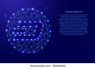 Dash cryptocurrency from polygonal mosaic lines network, rays and space stars for banner, poster, greeting card, of vector illustration.