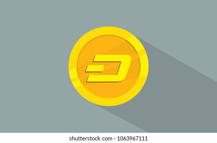 dash cryptocurrency logo vector