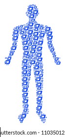 Dash currency person avatar. Vector Dash currency icons are united into person composition.