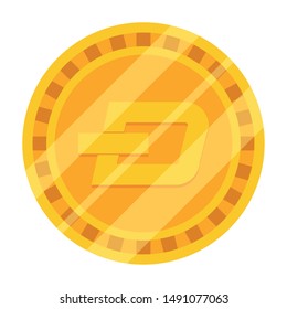 Dash design, Money bit currency exchange financial bank web and internet theme Vector illustration
