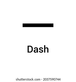 Dash in English grammar vector illustration