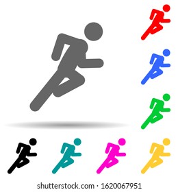 Dash, fast, run multi color style icon. Simple glyph, flat vector of walking,running people icons for ui and ux, website or mobile application
