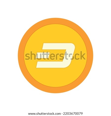 Dash flat coin for internet money. Cryptocurrency DASHCOIN symbol. For using in web projects or mobile applications. eps10 vector illustration.