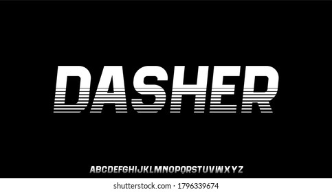 DASH futurista tipografía tecnología VECTOR ALPHABET