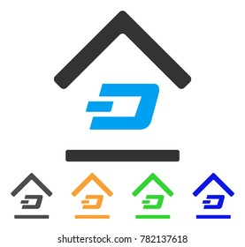 Dash Garage icon. Vector illustration style is a flat iconic dash garage symbol with grey, green, blue, yellow color variants. Designed for web and software interfaces.