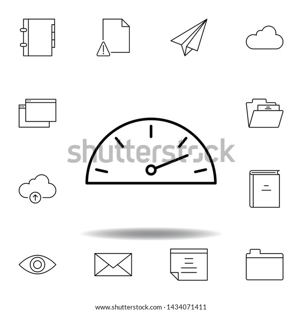 Dash Gauge Speed Outline Icon Detailed Stock Vector (Royalty Free