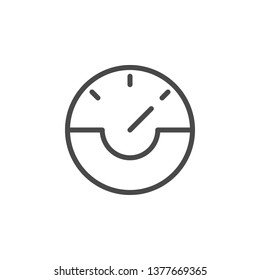 Dash, gauge, speed vector icon. Multimedia minimalist outline vector icon.