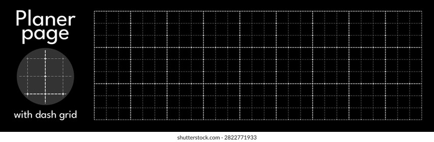 Dash grid paper Dotted graph paper pattern Bg with dotted grid lines Backdrop for bullet journal and notes Vector repeating workbook paper