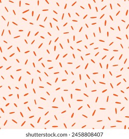 Dash hand drawn seamless micro pattern. Tiny doodle strokes for fabric or background. Retro style endless minimal print.