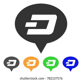 Dash Hint Balloon icon. Vector illustration style is a flat iconic dash hint balloon symbol with gray, green, blue, yellow color versions. Designed for web and software interfaces.