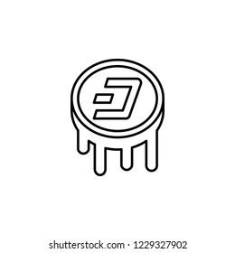 dash icon. Element of crypto currency icon. Thin line icon for website design and development, app development