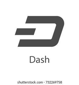 Dash icon for internet money. Crypto currency symbol for using in web projects or mobile applications. Blockchain based secure cryptocurrency. Isolated vector sign.