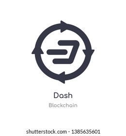 dash icon. isolated dash icon vector illustration from blockchain collection. editable sing symbol can be use for web site and mobile app