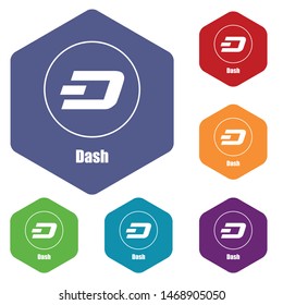 Dash icon. Simple illustration of dash vector icon for web