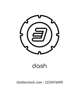 Dash icon. Trendy modern flat linear vector Dash icon on white background from thin line Cryptocurrency economy and finance collection, editable outline stroke vector illustration