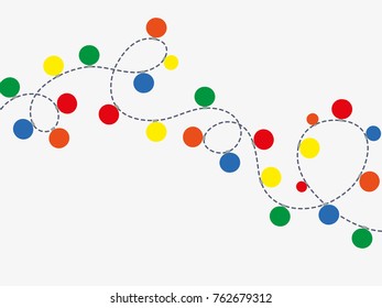 dash line and colorful dot.
decorations christmas card, banner, website.