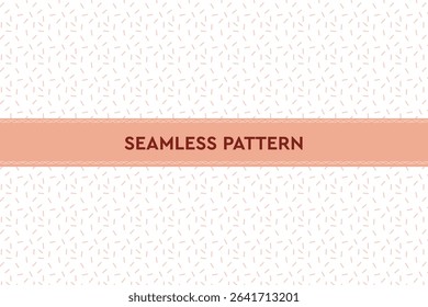 Dash Line Scattered Texture Pattern. Line Art Geometric Seamless Pattern. Minimalistic Vector Graphic Pattern. 