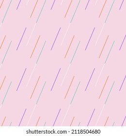 Dash line seamless pattern. Pink background and cover.