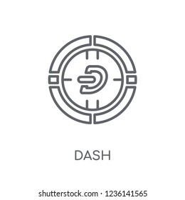 Dash linear icon. Modern outline Dash logo concept on white background from Cryptocurrency economy and finance collection. Suitable for use on web apps, mobile apps and print media.