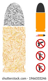 Dash Mosaik auf der Grundlage von Mammo Kugeln Symbol. Die Mosaikvektorammo-Kugel ist mit zufälligen Dash-Flecken entworfen. Bonussymbole werden hinzugefügt.