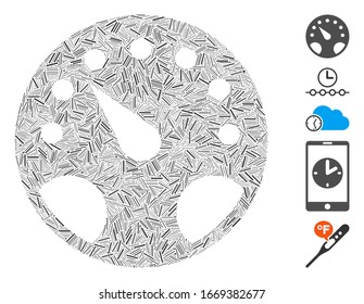 Mosaico de guiones basado en el icono de los indicadores. El gálibo vectorial mosaico está diseñado con puntos de guiones dispersos. Se agregan iconos de bonificación.