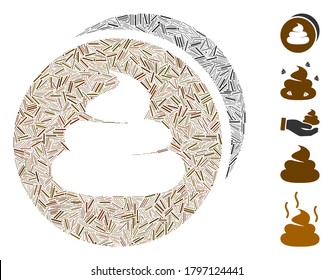 Dash Mosaic based on shitcoins icon. Mosaic vector shitcoins is formed with randomized dash items. Bonus icons are added.