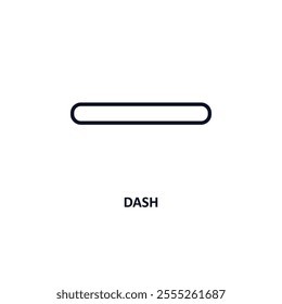 dash outline icon.  Thin line icon from cryptocurrency collection. Editable vector isolated on white background