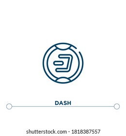 dash outline vector icon. simple element illustration. dash outline icon from editable cryptocurrency concept. can be used for web and mobile
