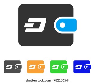 Dash Pouch icon. Vector illustration style is a flat iconic dash pouch symbol with gray, green, blue, yellow color variants. Designed for web and software interfaces.