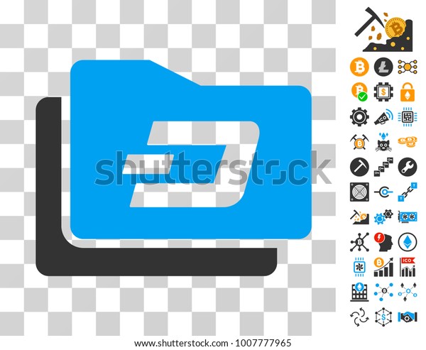 Bitcoin Money Bag Blue Icon Vector Cryptocurrency Sign